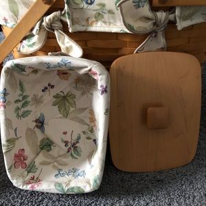 Longaberger small oblong basket with lid.